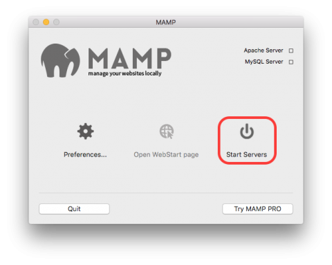 MAMP - Start Servers