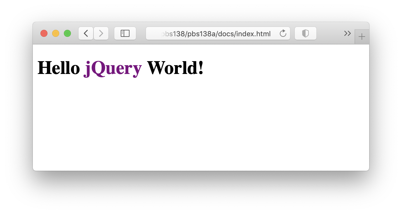 The jQuery version of the web app
