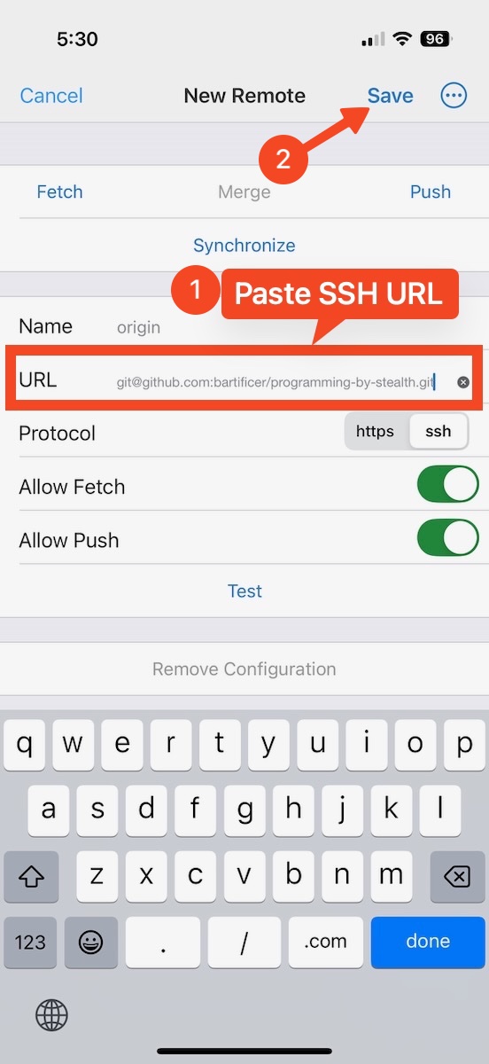 Many things to touch ignore all but URL field and paste SSH URL from GitHub